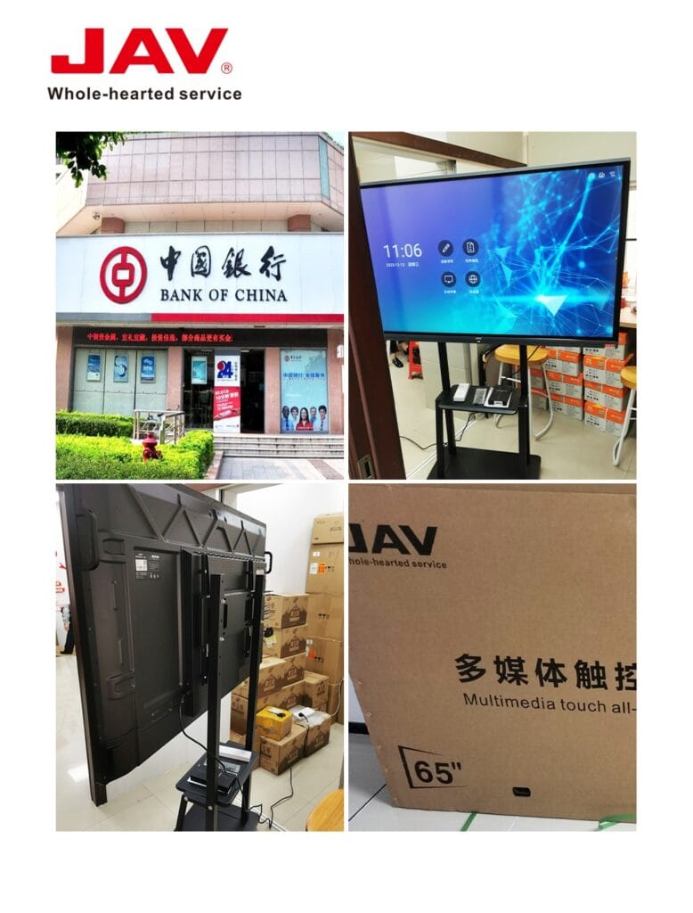 Image of JAV smart board used in Bank of China Nanning Branch