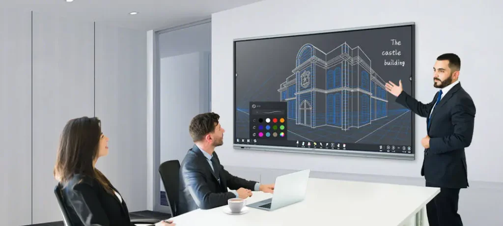 image of JAV interactive whiteboard in the meeting room.