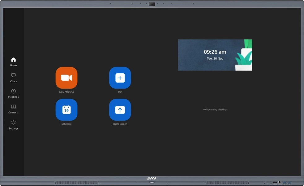 Zoom Workplace interface on JAV Board 10 Smart Interactive Display