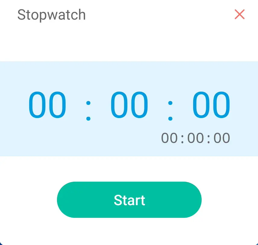 Image of the Stopwatch app on jav h10s pro smart board.