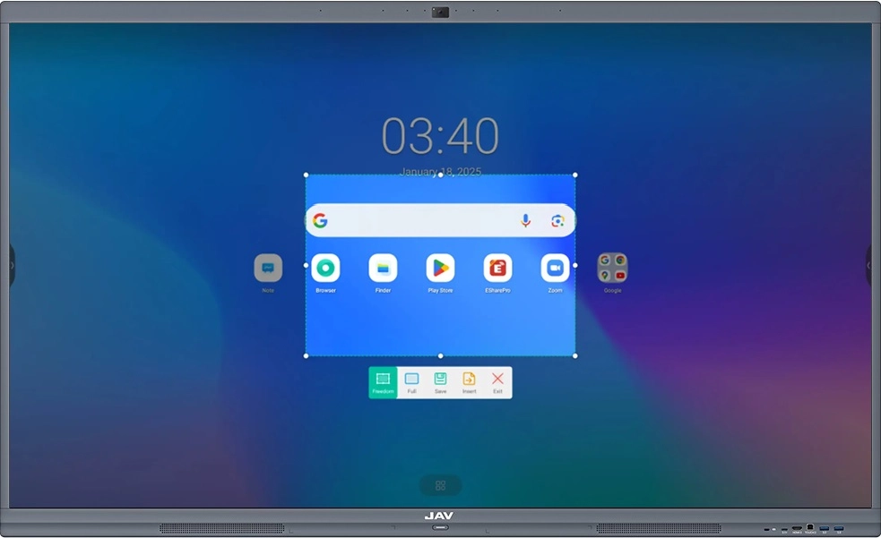 Taking a screenshot on the JAV Board 10 Smart Interactive Flat Panel Display