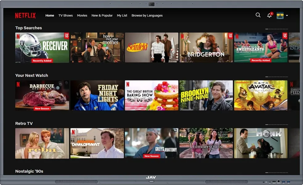 Watching Netflix on JAV Board 10 Smart Board