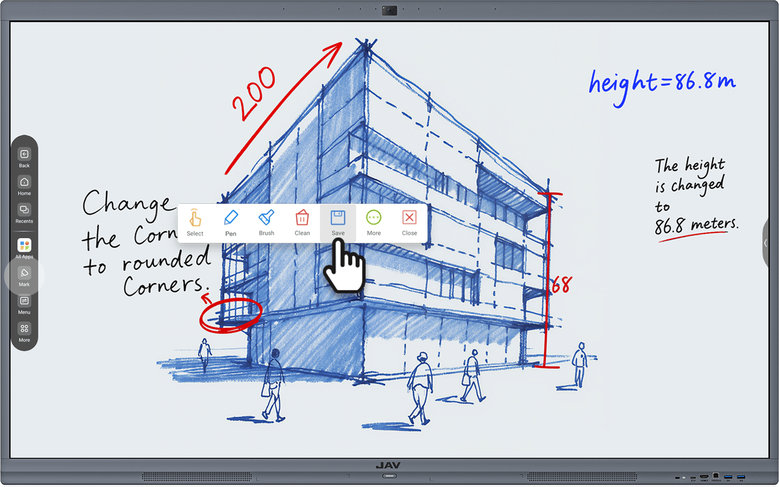 إضافة التعليقات وحفظ الملاحظات على السبورة الذكية جافا