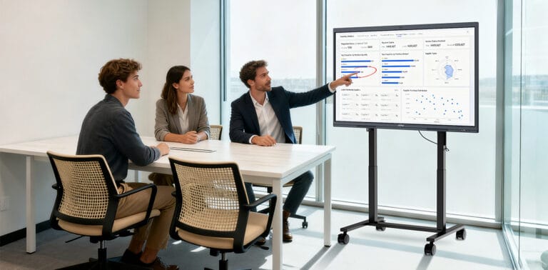 modern smart meeting with smart interactive displays