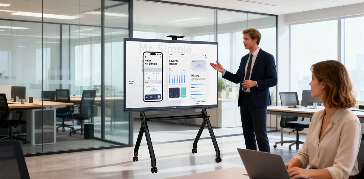 オフィス会議で使用されるjavスマートボード10