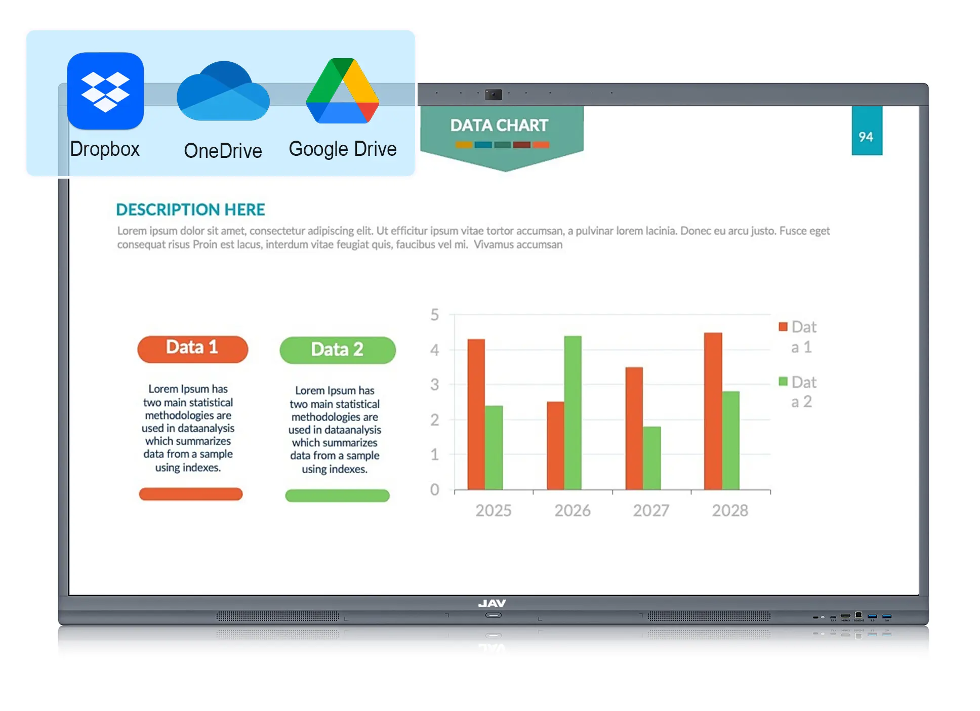 عرض تقديمي للملفات من محرك الأقراص السحابي على السبورة الذكية jav 10