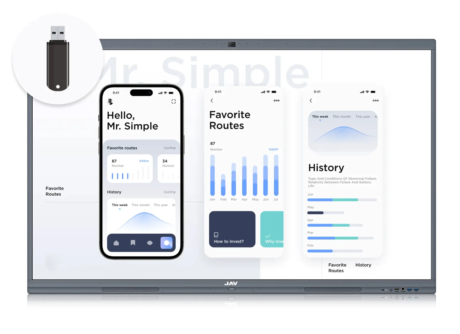 ملف عرض تقديمي على السبورة الذكية jav 10 من محرك أقراص محمول.
