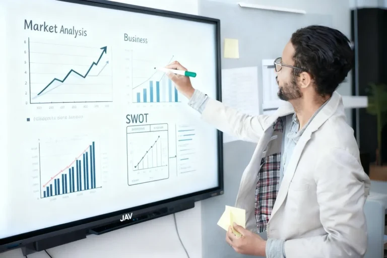 image of a jav smart board used in a meeting