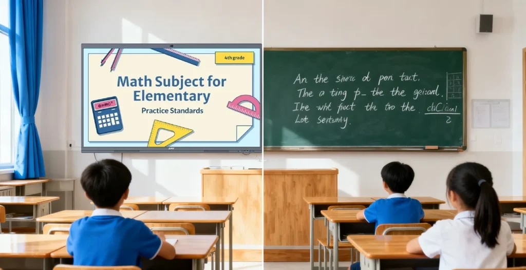 教室での黒板とスマートボード