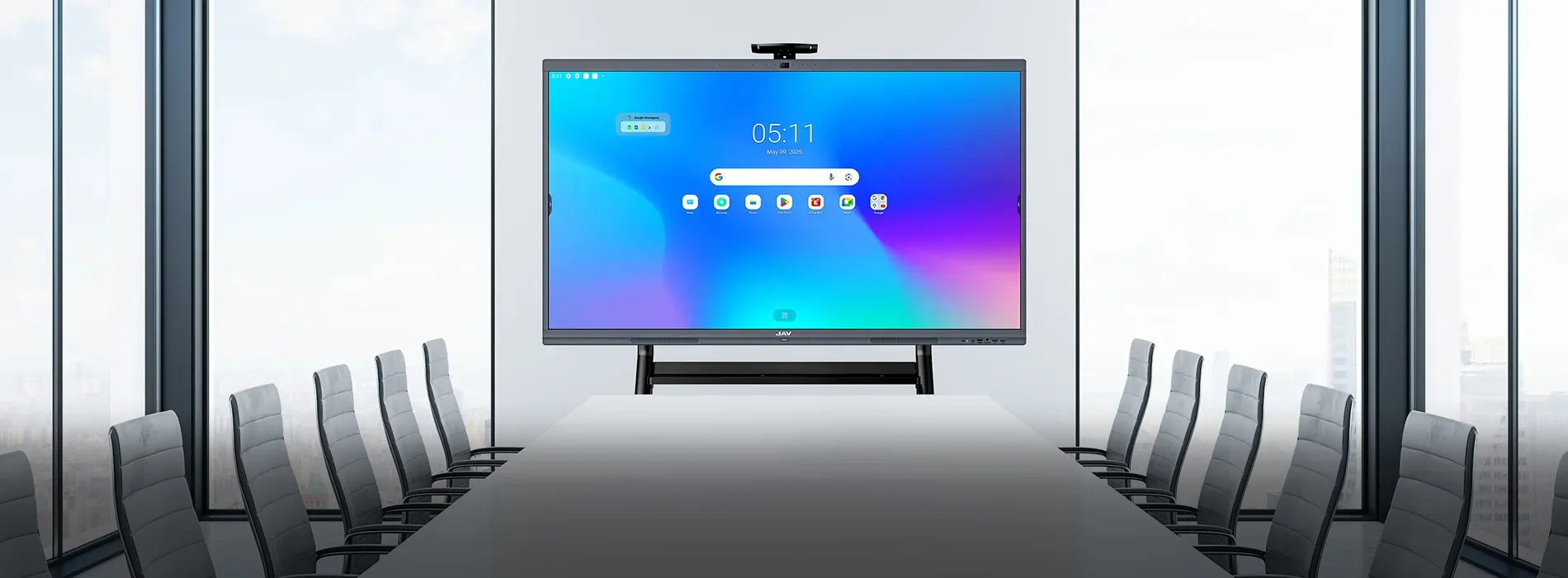 JAV Board 10 Interactive Display used in a large meeting room