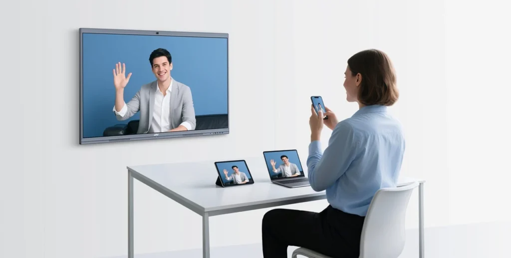 Video conferencing on the JAV Board 10 interactive display