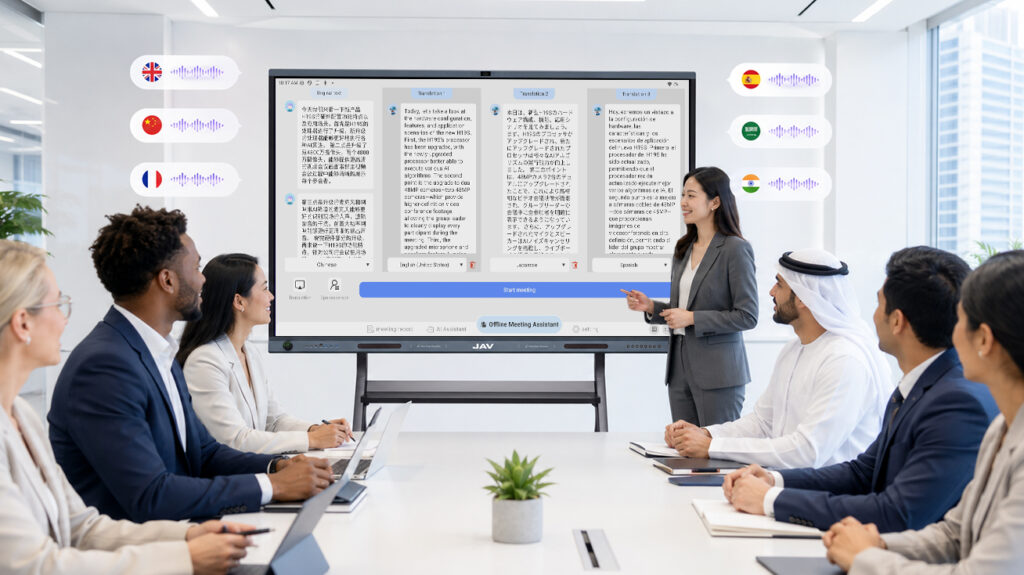 AV Board 19 can recognize speecher's language and translate it to up to 78 languages.