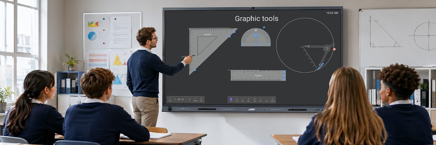 JAV Board 19 provides graphing tools for teachers to draw shapes quickly in the class.