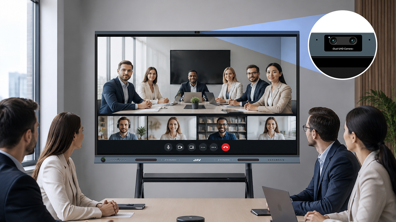 JAV Board 19 provides cristal-clear visual effects and clear sound during a group video conference.