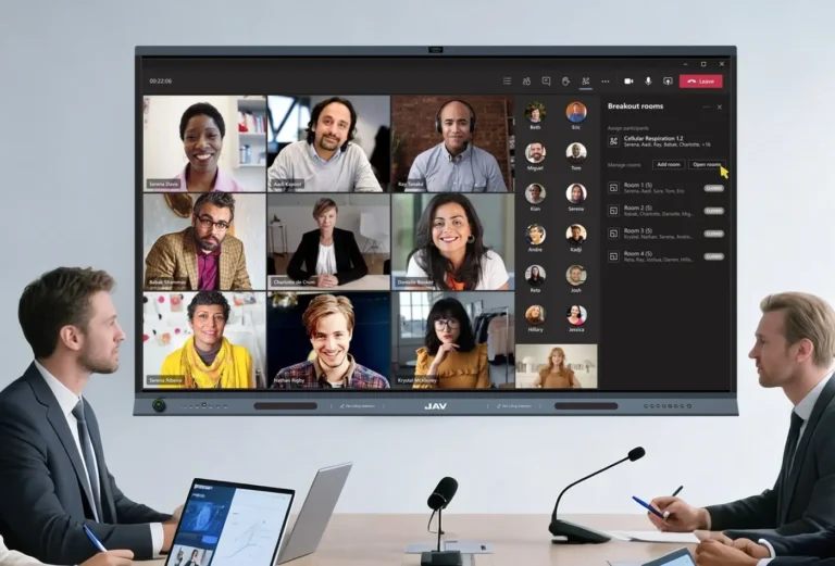 jav board 19 interactive display as a meeting room display system for hybrid meeting