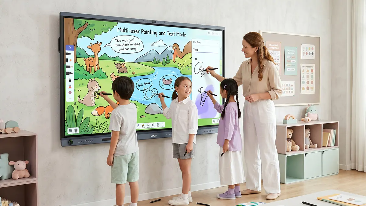 jav board 19 interactive display for education in a drawing class