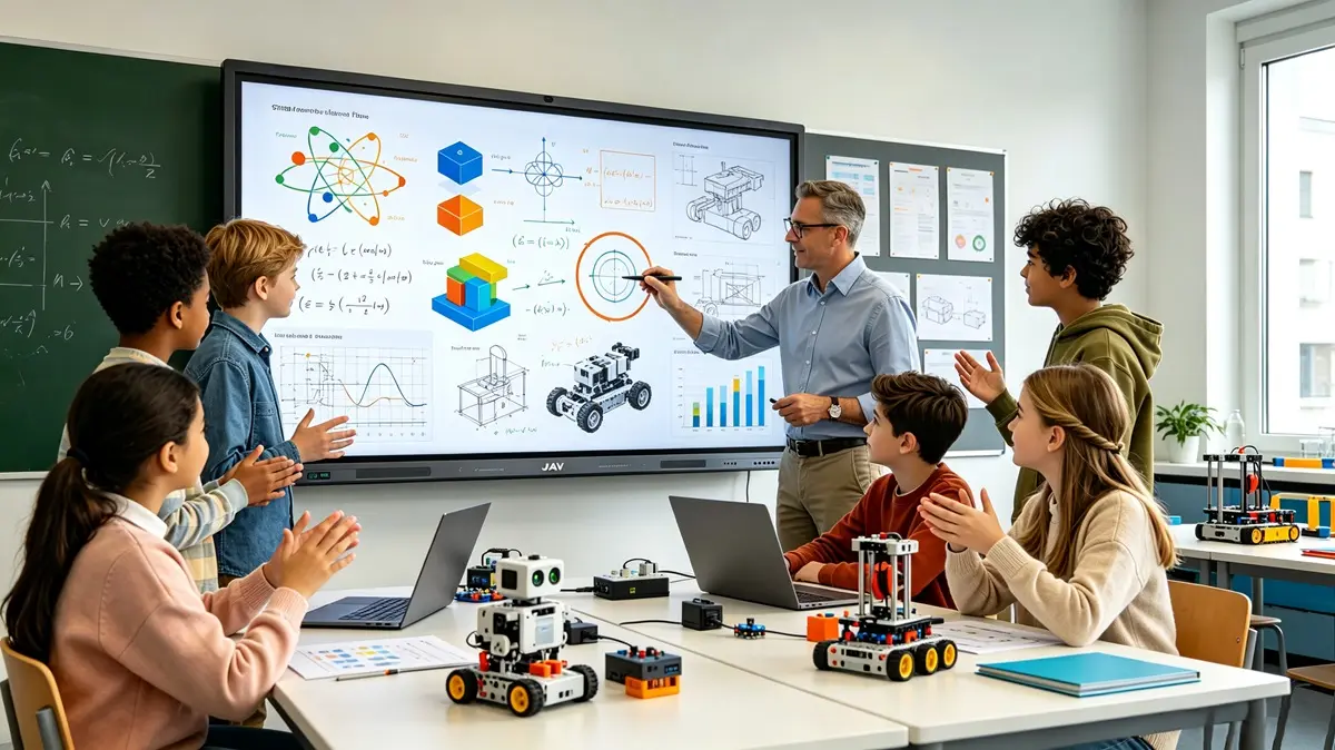 JAV Board 19 interactive display used in a stem lesson providing interactive learning experience.