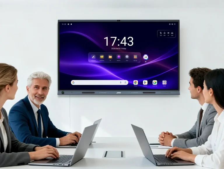 JAV Board 19 interactive display as an all-in-one meeting room display system in the office