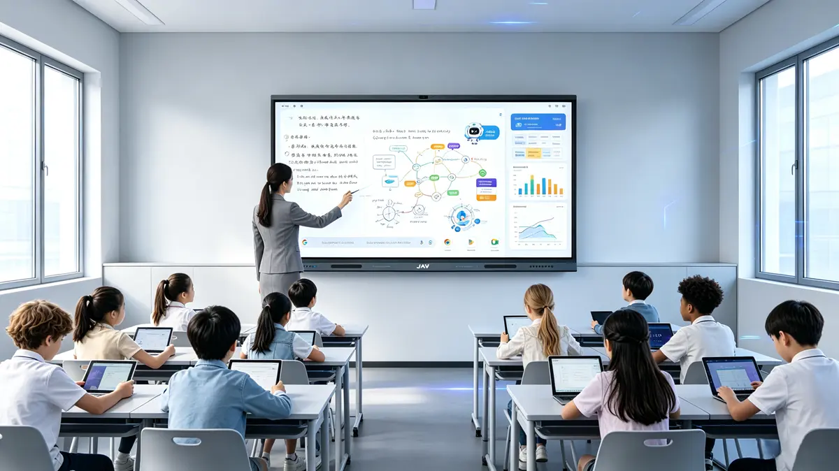 jav board 19 interactive display for education used in a K12 classroom